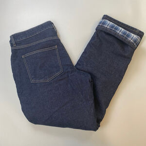 Men's Realtree Blue Plaid Lined Straight Jeans Waist 32